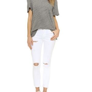 Agolde Sophie Crop Jeans in Distressed White Size 30 NWOT